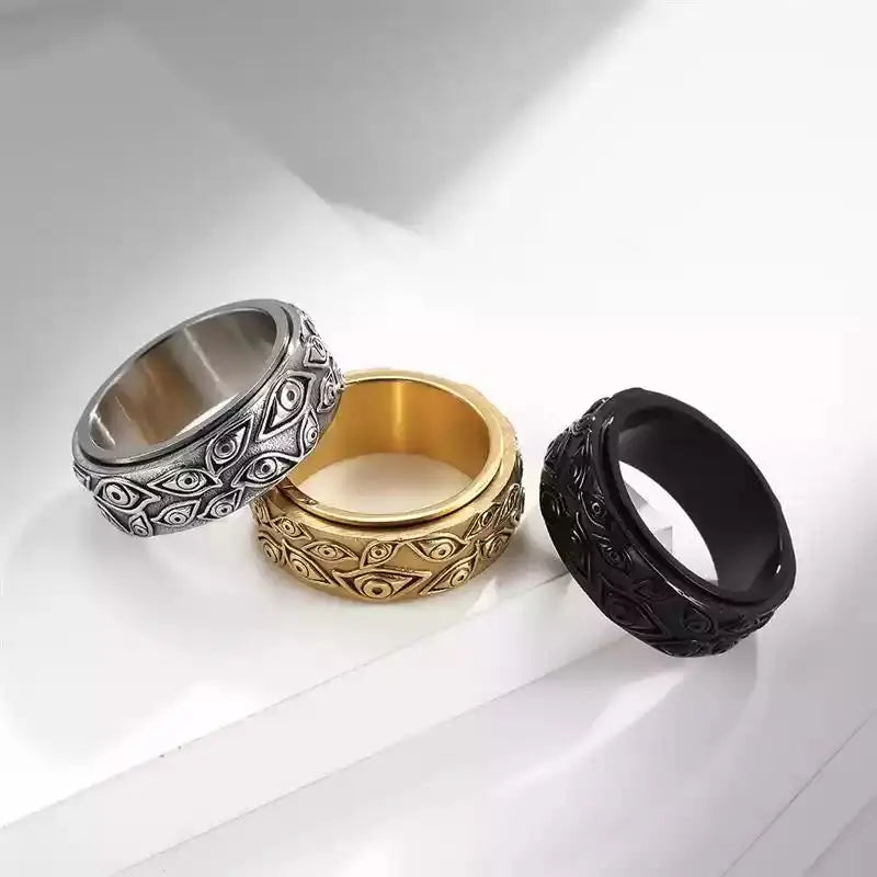 Anillo Antiestrés Giratorio Ojo oro