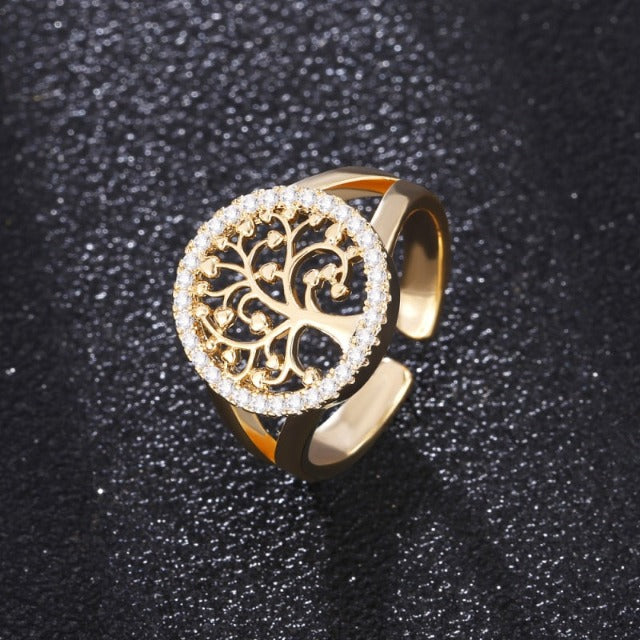 Anillo Árbol de la Vida para Mujer Oro