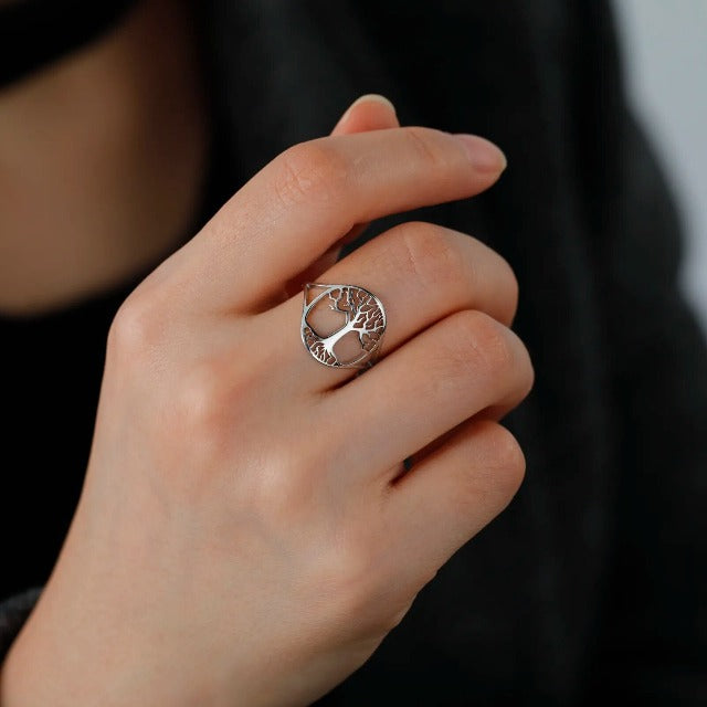 Anillo Árbol de la Vida para Mujer Plata
