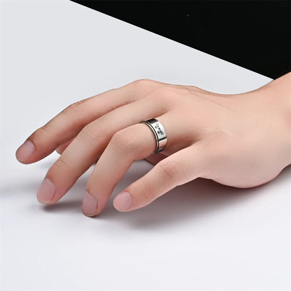 Anillo con Gatos Antiestrés Giratorio en plata