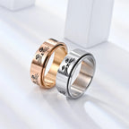 Anillo con Gatos Antiestrés Giratorio en oro rosa