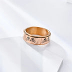 Anillo con Gatos Antiestrés Giratorio en oro rosa
