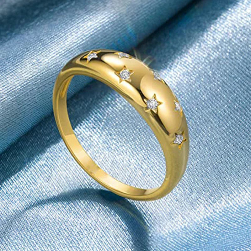 Anillo con Estrellas en Circonio