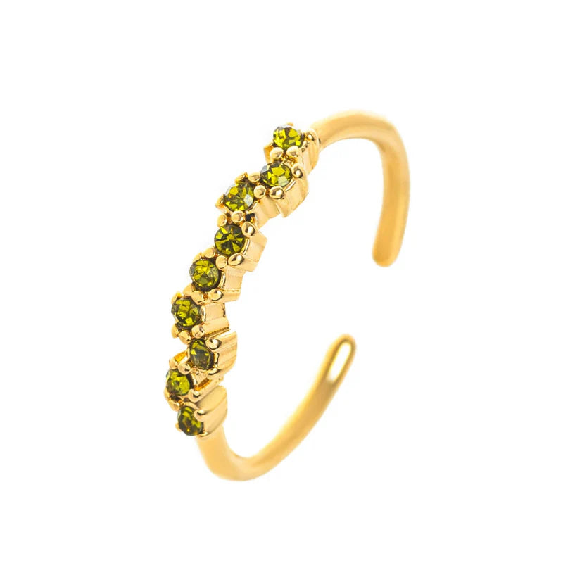 Anillo con piedra de nacimiento de circonio