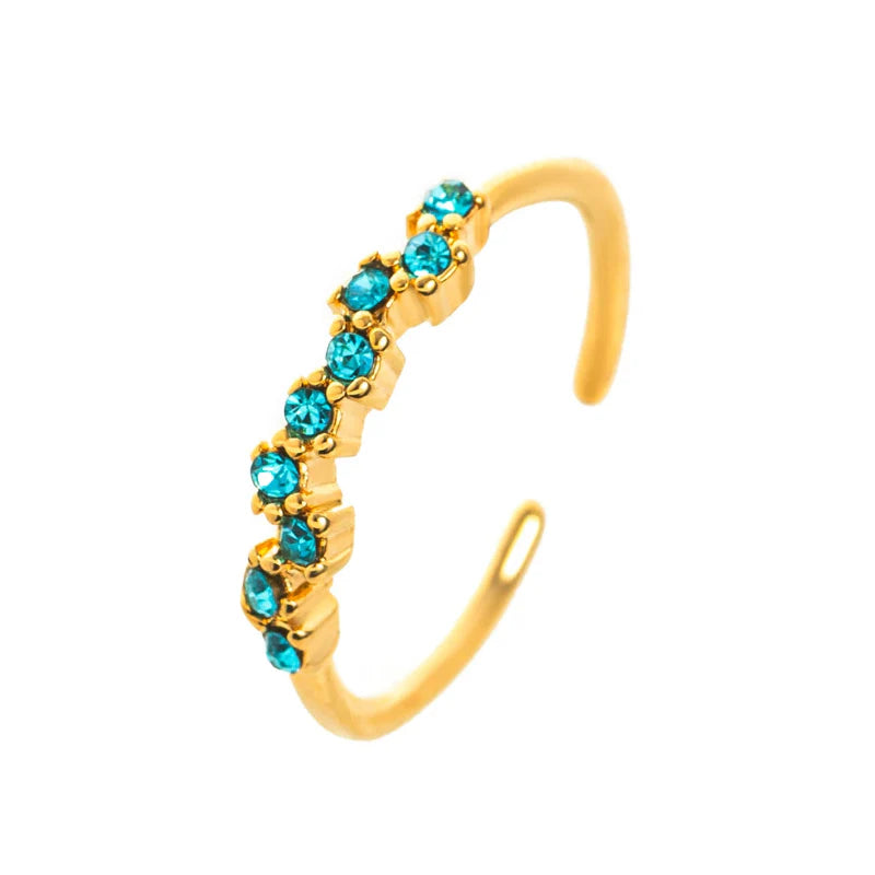 Anillo con piedra de nacimiento de circonio