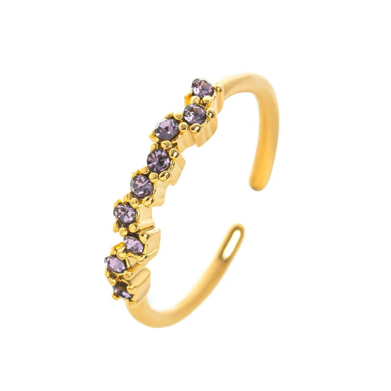 Anillo con piedra de nacimiento de circonio