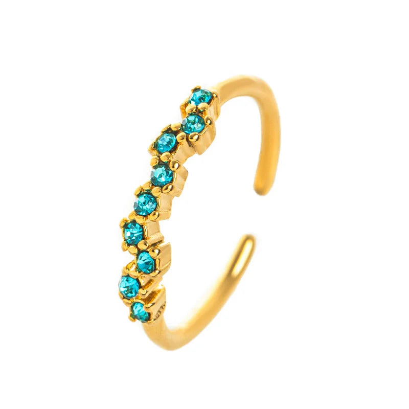 Anillo con piedra de nacimiento de circonio