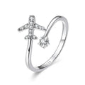 Anillo Avión de Plata Genuina para Mujer plata