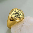 Anillo de Cubo de Metatrón oro b