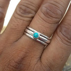 Anillo Étnico con Piedra Turquesa plata
