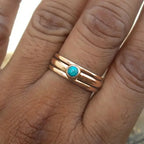Anillo Étnico con Piedra Turquesa oro