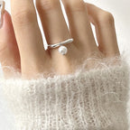 Anillo para Mujer con Perla Blanca en Circón