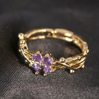 Anillo Fino de Flor con Circonio