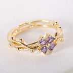 Anillo Fino de Flor con Circonio