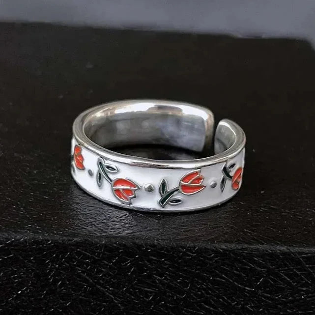 Anillo con flores de tulipán