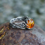 Anillo de Flores y Perla Estilo Retro