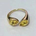 Anillo Gota de Agua Perla de Color amarillo