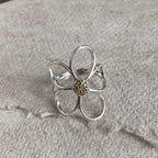 Anillo Banda Gran Flor Elegante
