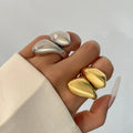 Anillo de Banda Gran Gota de Agua Asimétrica oro