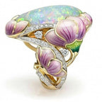 Anillo Banda Gran Flor de Lavanda