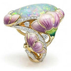 Anillo Banda Gran Flor de Lavanda