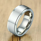Anillo de Hombre Anti-Estrés Giratorio plata