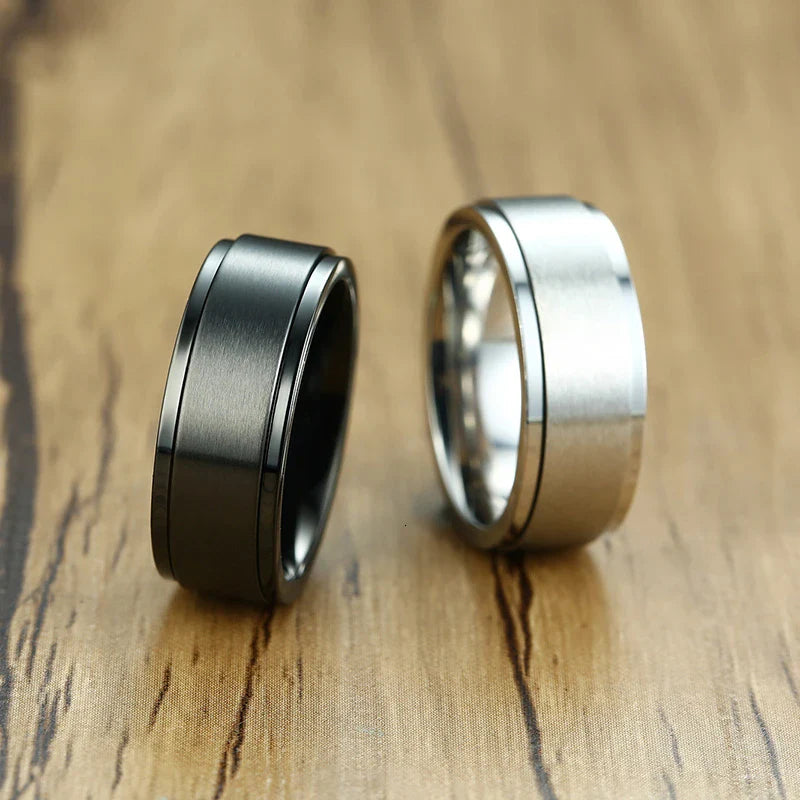 Anillo de Hombre Anti-Estrés Giratorio negro