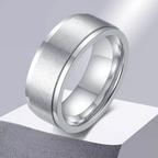Anillo de Hombre Anti-Estrés Giratorio plata