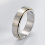 Anillo con Motivos para Hombre o Mujer Antiestrés Giratorio plata