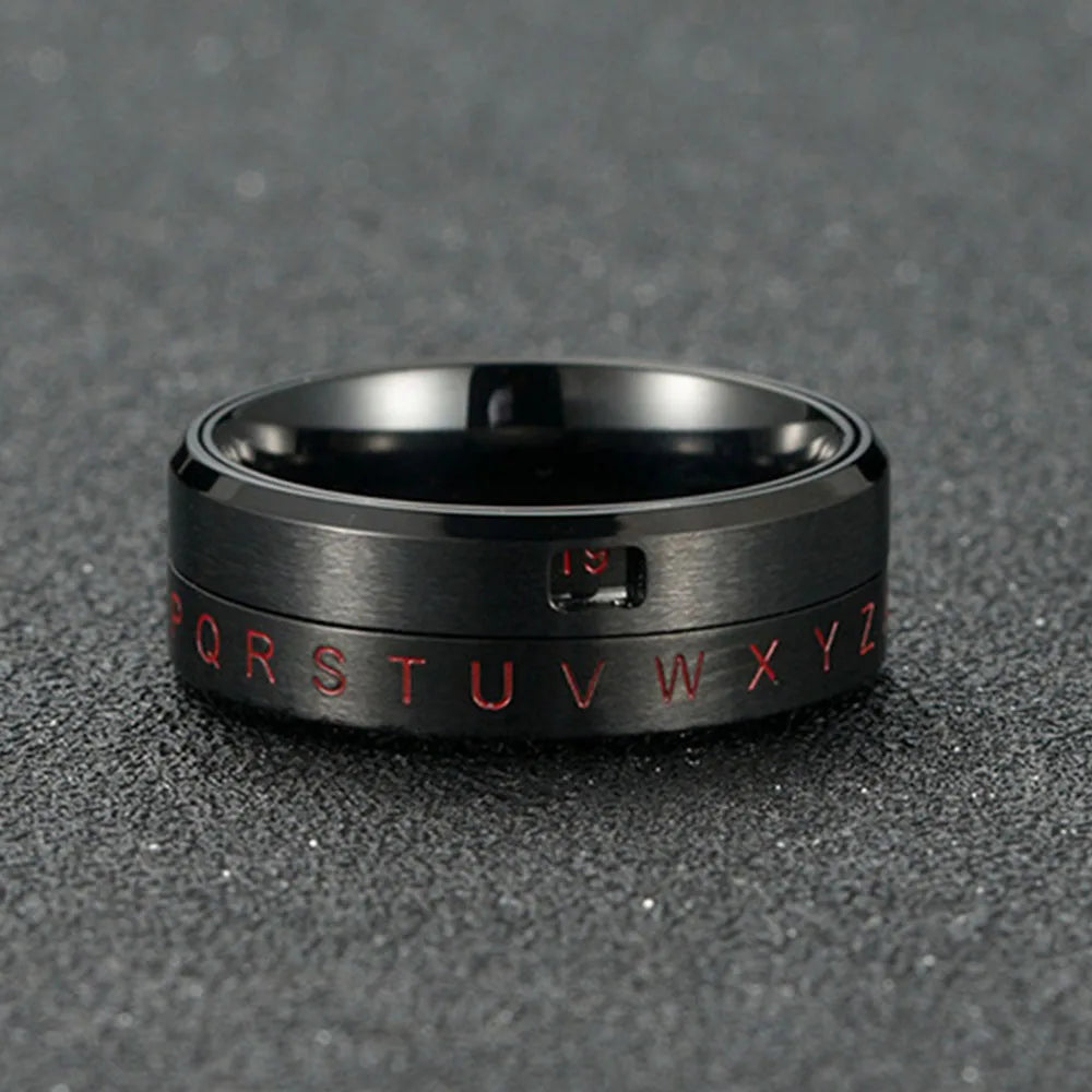 Anillo de Letras Anti-Estrés Giratorio negro