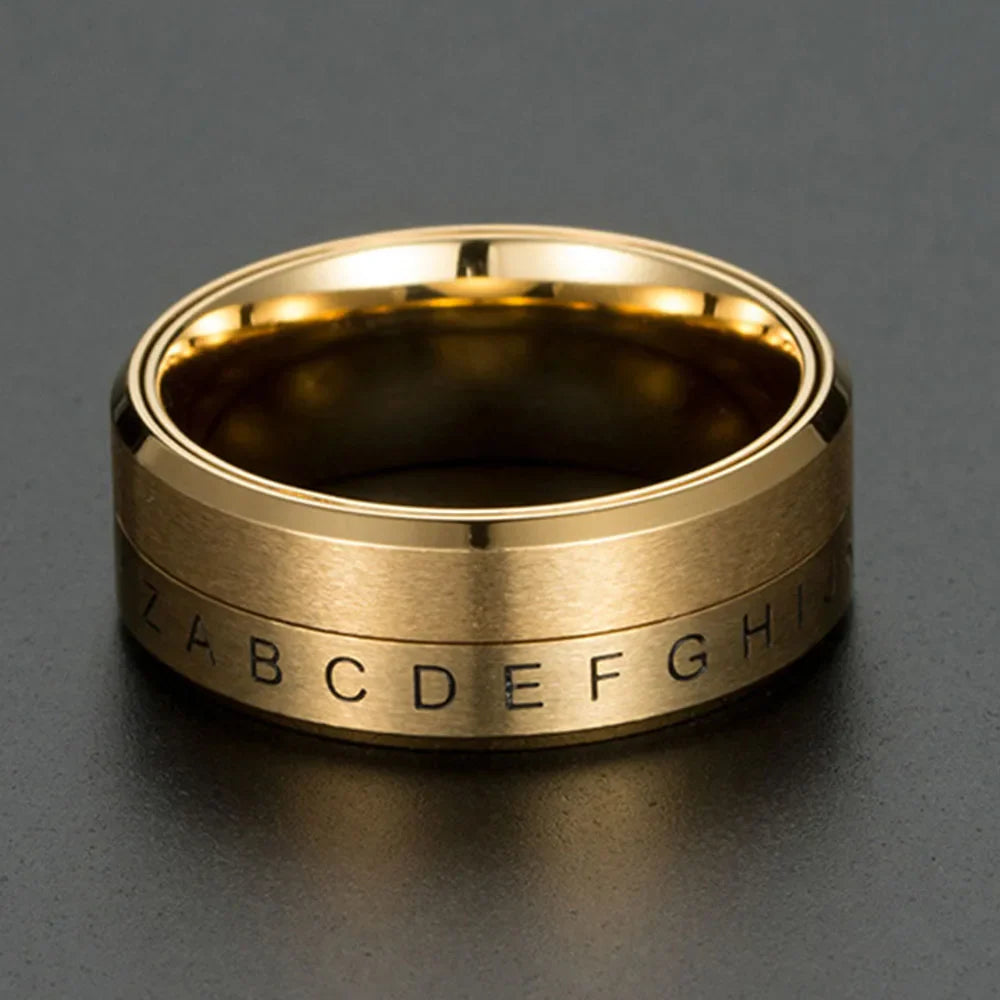 Anillo de Letras Anti-Estrés Giratorio oro