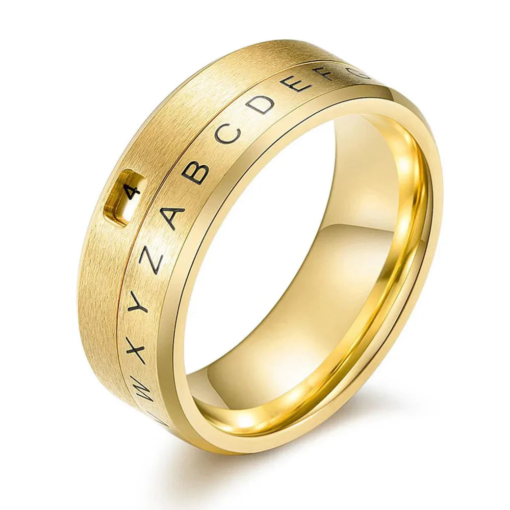 Anillo de Letras Anti-Estrés Giratorio oro