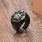 Anillo Aro Negro Cubo Metratrón negro