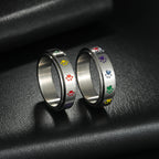 Anillo con corazones o patas antiestrés giratorio patas
