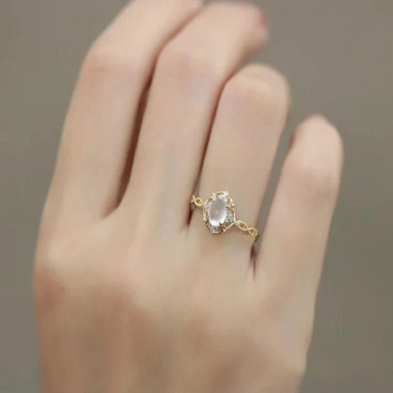 Anillo de Banda para Mujer Piedra de Luna