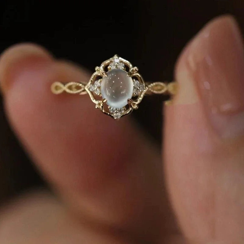 Anillo de Banda para Mujer Piedra de Luna