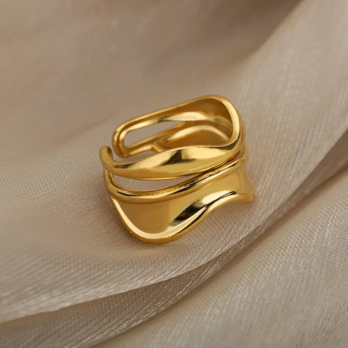 Anillo de Estilo Gota de Agua oro