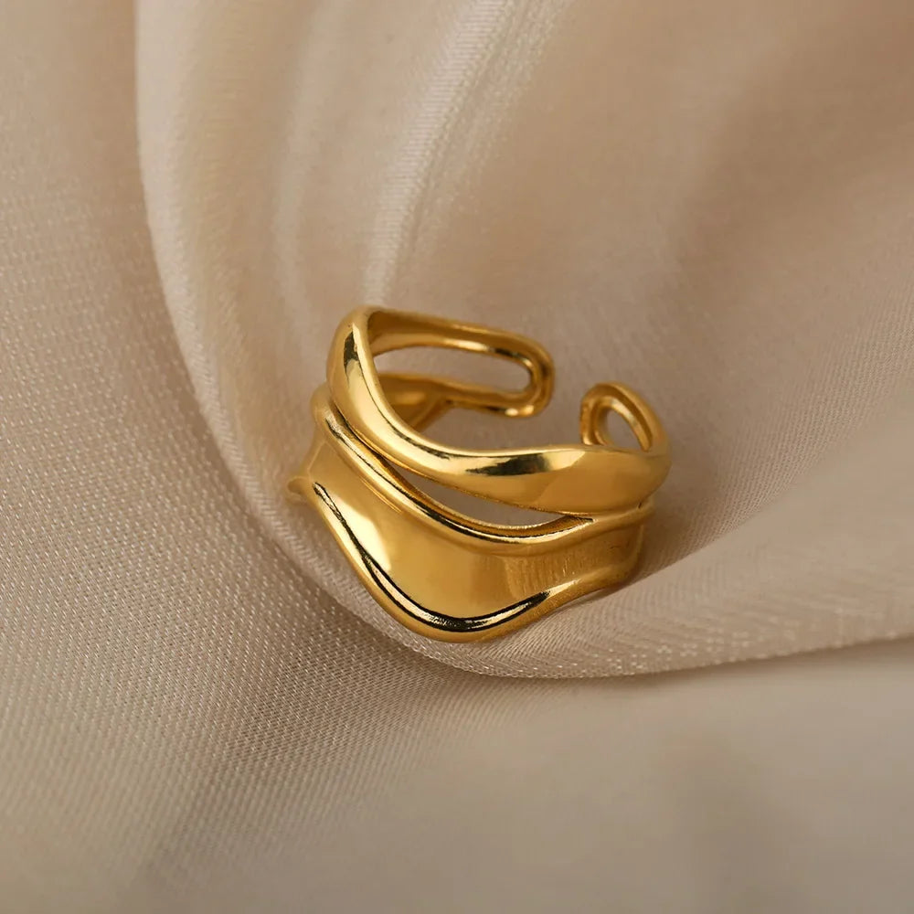 Anillo de Estilo Gota de Agua oro