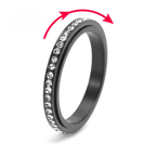 Anillo Giratorio Antiestrés con Circonio negro