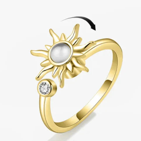 Anillo Anti-Estrés Anillo Giratorio Sol oro