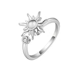 Anillo Anti-Estrés Anillo Giratorio Sol plata