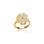 Anillo Antiestrés Anillo Giratorio Trébol de 4 Hojas oro