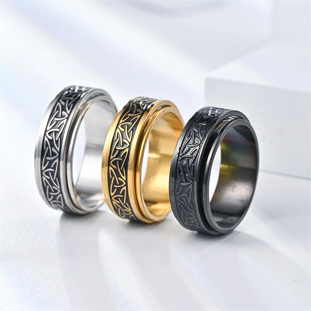 Anillo Anti-Estrés Vikingo Hombre Mujer oro