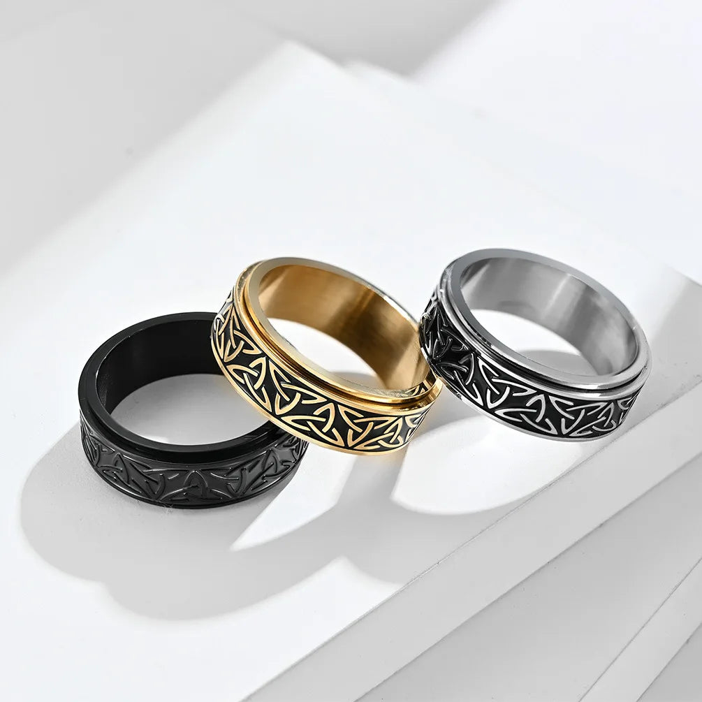 Anillo Anti-Estrés Vikingo Hombre Mujer negro