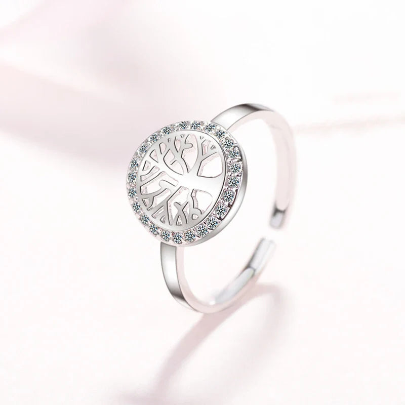 Anillo Árbol de la Vida Mujer Anillo de Plata sello