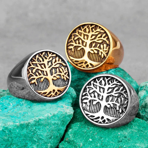 Anillo Árbol de la Vida para Hombre en plata