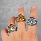 Anillo Árbol de la Vida para Hombre en oro