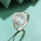 Anillo Árbol de la Vida con Circonio para Mujer en plata