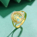 Anillo Árbol de la Vida con Circonio para Mujer en oro