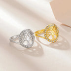 Anillo Árbol de la Vida con Circonio para Mujer en plata